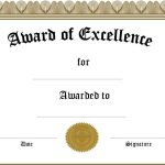 Free Printable Blank Award Certificate Templates | Letter Template With Word 2013 Certificate Template