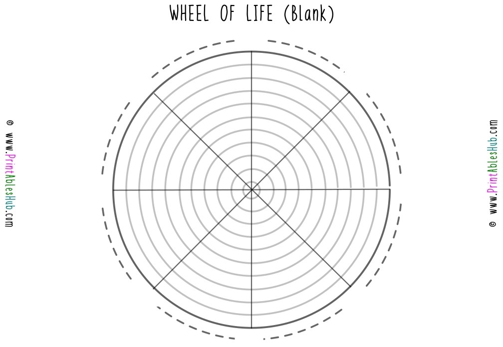 Free Printable Blank Wheel Of Life Template [Pdf] - Printables Hub In Wheel Of Life Template Blank
