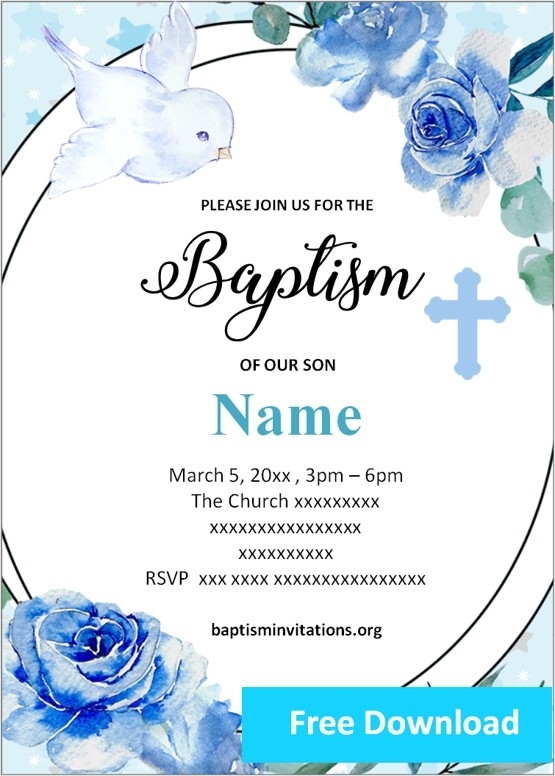 Free Printable Boy Baptism Greeting Card Templates Baptism Invitations Intended For Free Christening Invitation Cards Templates