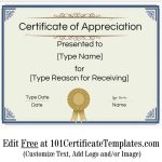 Free Printable Certificate Of Appreciation Template | Customize Online For Free Template For Certificate Of Recognition