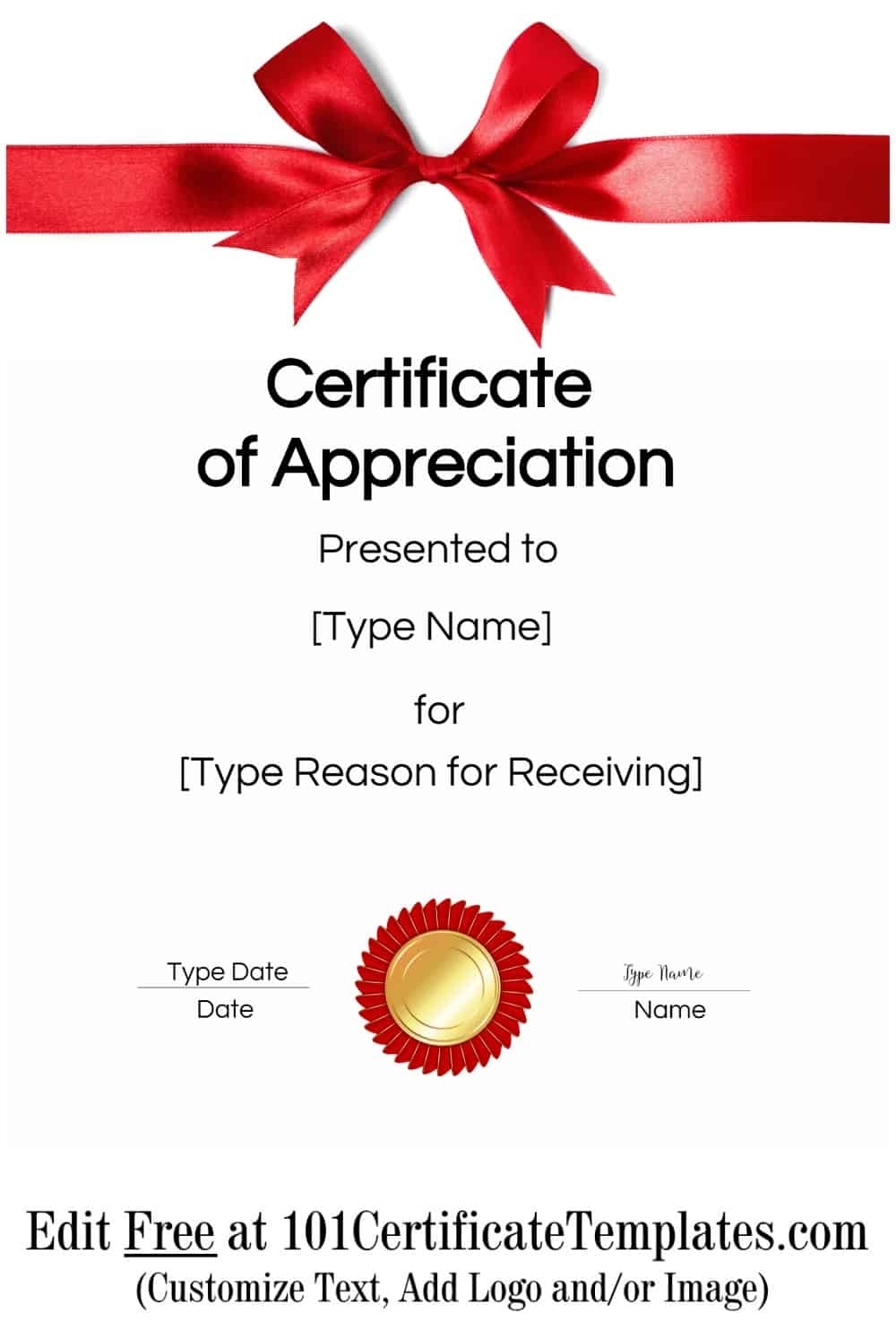 Free Printable Certificate Of Appreciation Template | Customize Online Regarding Gratitude Certificate Template