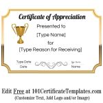 Free Printable Certificate Of Appreciation Template | Customize Online Regarding Printable Certificate Of Recognition Templates Free