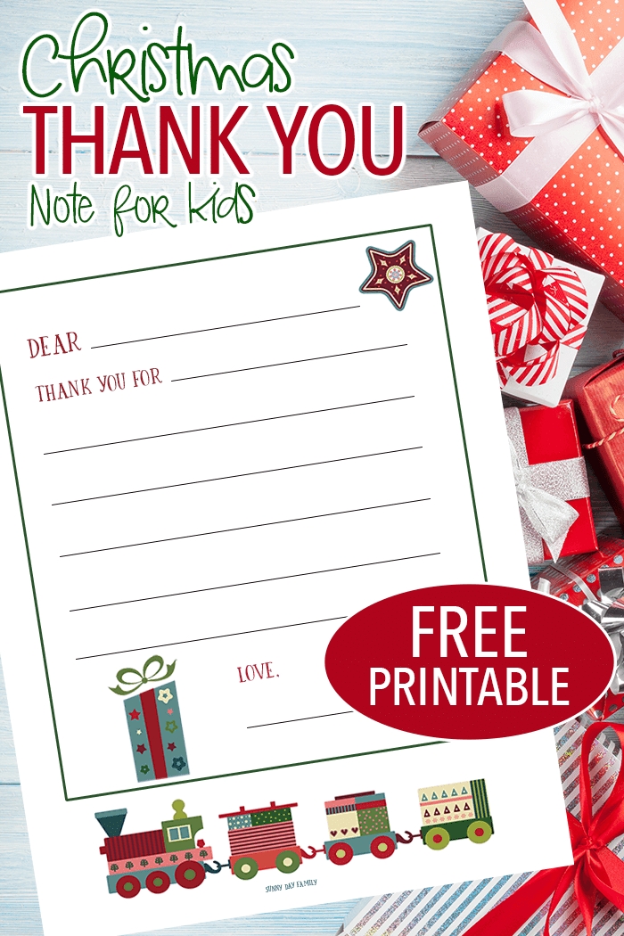 Free Printable Christmas Thank You Notes For Kids | Sunny Day Family with regard to Christmas Note Card Templates