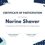 Free, Printable Custom Participation Certificate Templates | Canva For Certificate Of Participation In Workshop Template
