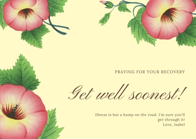 Free, Printable, Editable Get Well Soon Card Templates | Canva Pertaining To Get Well Card Template