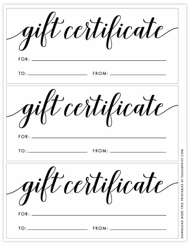 Free Printable Gift Certificate Template – Pjs And Paint Inside Fillable Gift Certificate Template Free