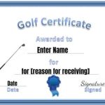 Free Printable Golf Certificates | Customizable For Golf Certificate Template Free