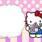 Free Printable Hello Kitty Pink Polka Dot Invitation Templates Pertaining To Hello Kitty Birthday Banner Template Free