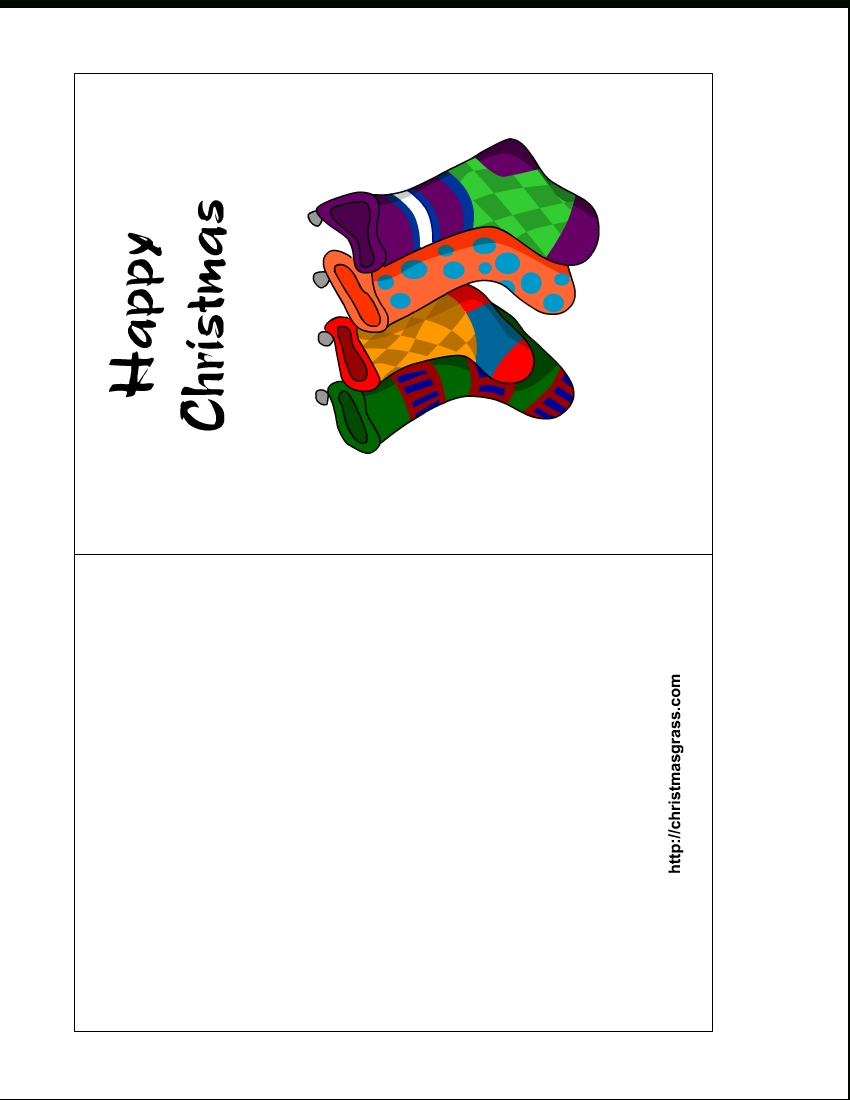 Free Printable Holiday Greeting Card With Stockings Intended For Small Greeting Card Template