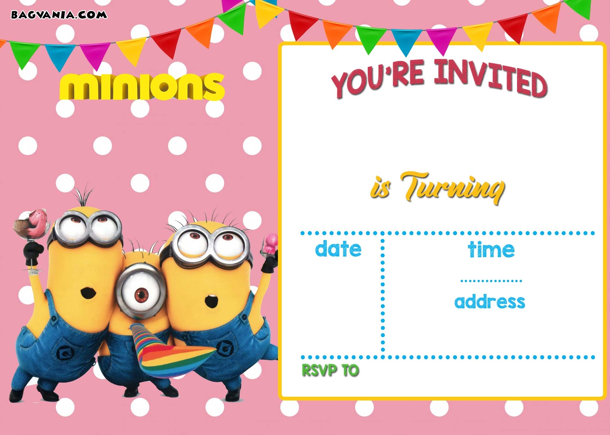 Free Printable Minion Birthday Invitation Templates – Bagvania Free With Minion Card Template