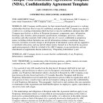 Free Printable Non Disclosure Agreement Form – Free Printable Inside Nda Template Word Document