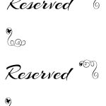 Free Printable Reserved Seating Signs For Your Wedding Ceremony With Table Reservation Card Template