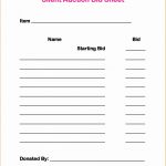 Free Printable Silent Auction Bid Sheets – Free Printable Regarding Auction Bid Cards Template