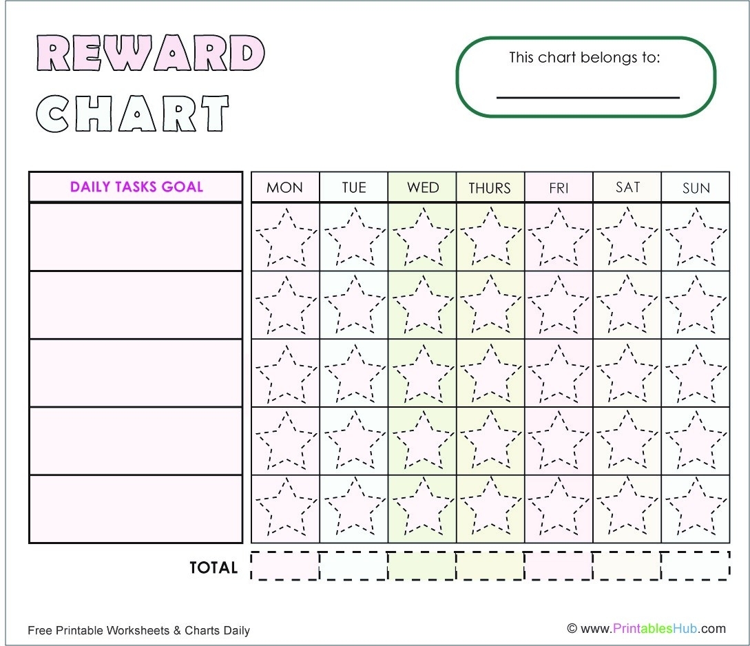 Free Printable Star Weekly Rewards Chart [Pdf] With Blank Template For Blank Reward Chart Template