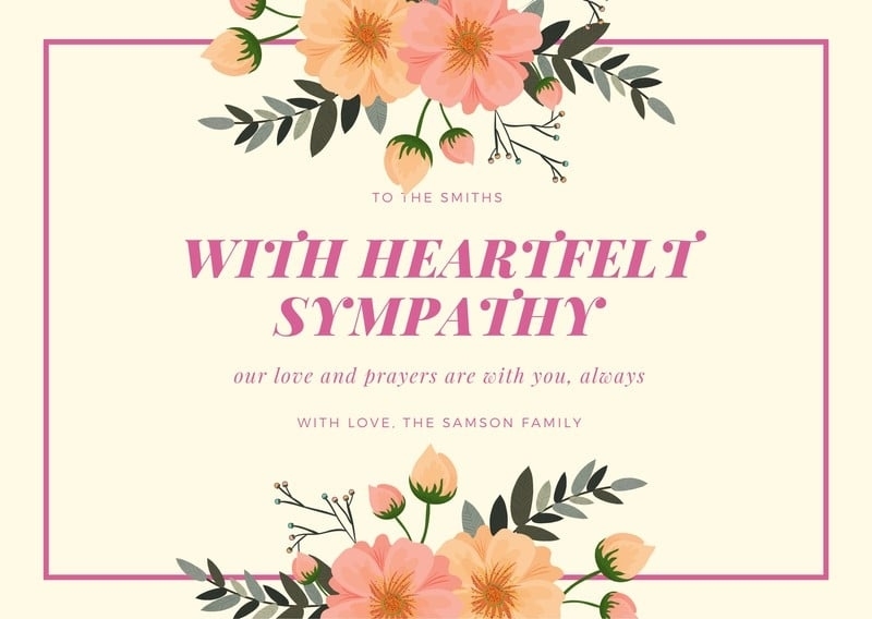 Free Printable Sympathy Card Templates To Customize | Canva With Sympathy Card Template