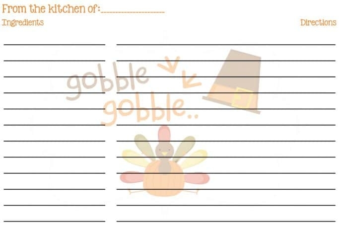 Free Printable Thanksgiving Recipe Cards – Everyday Made Fresh For Index Card Template Open Office
