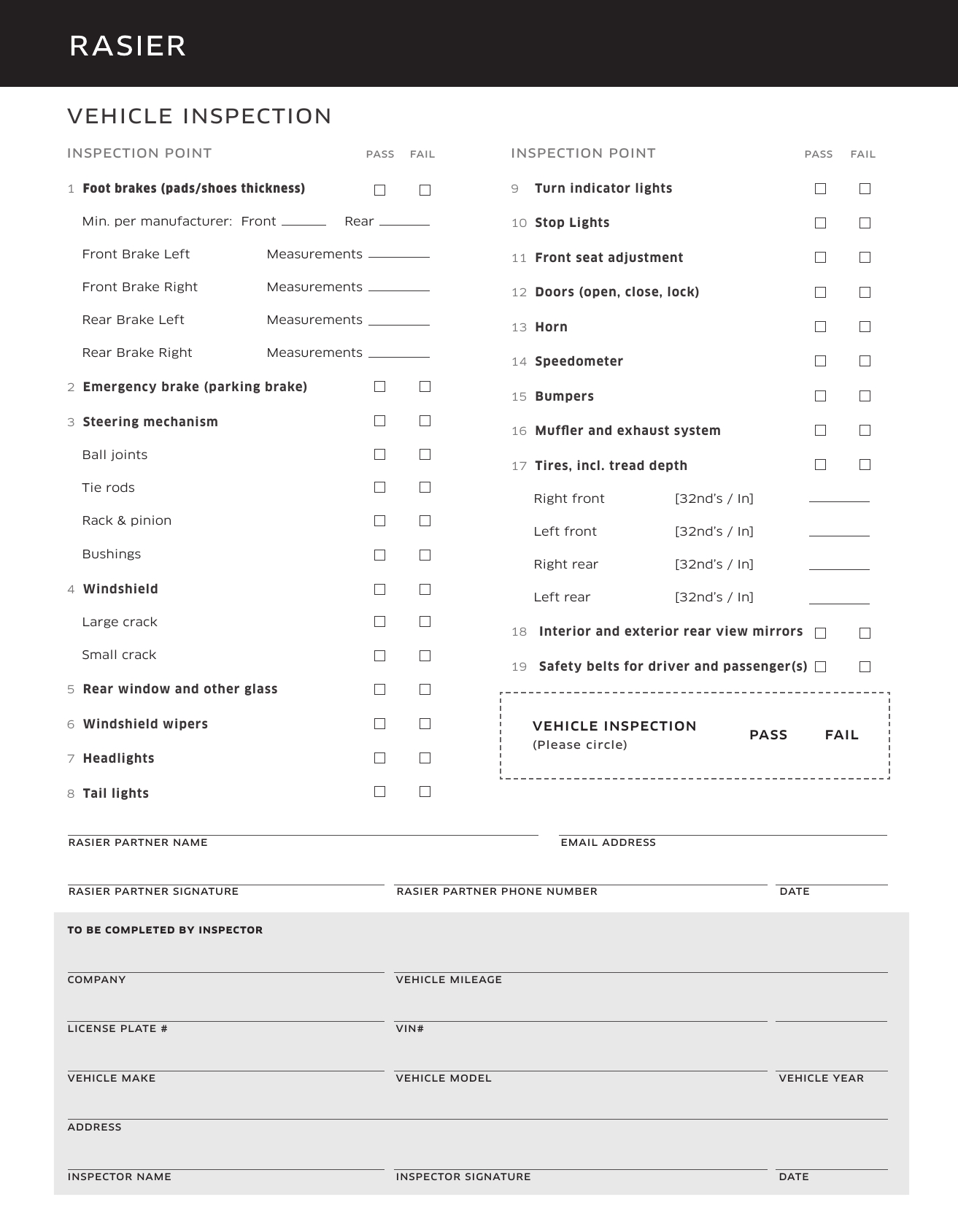 Free Printable Vehicle Inspection Form – Free Printable Throughout Part Inspection Report Template