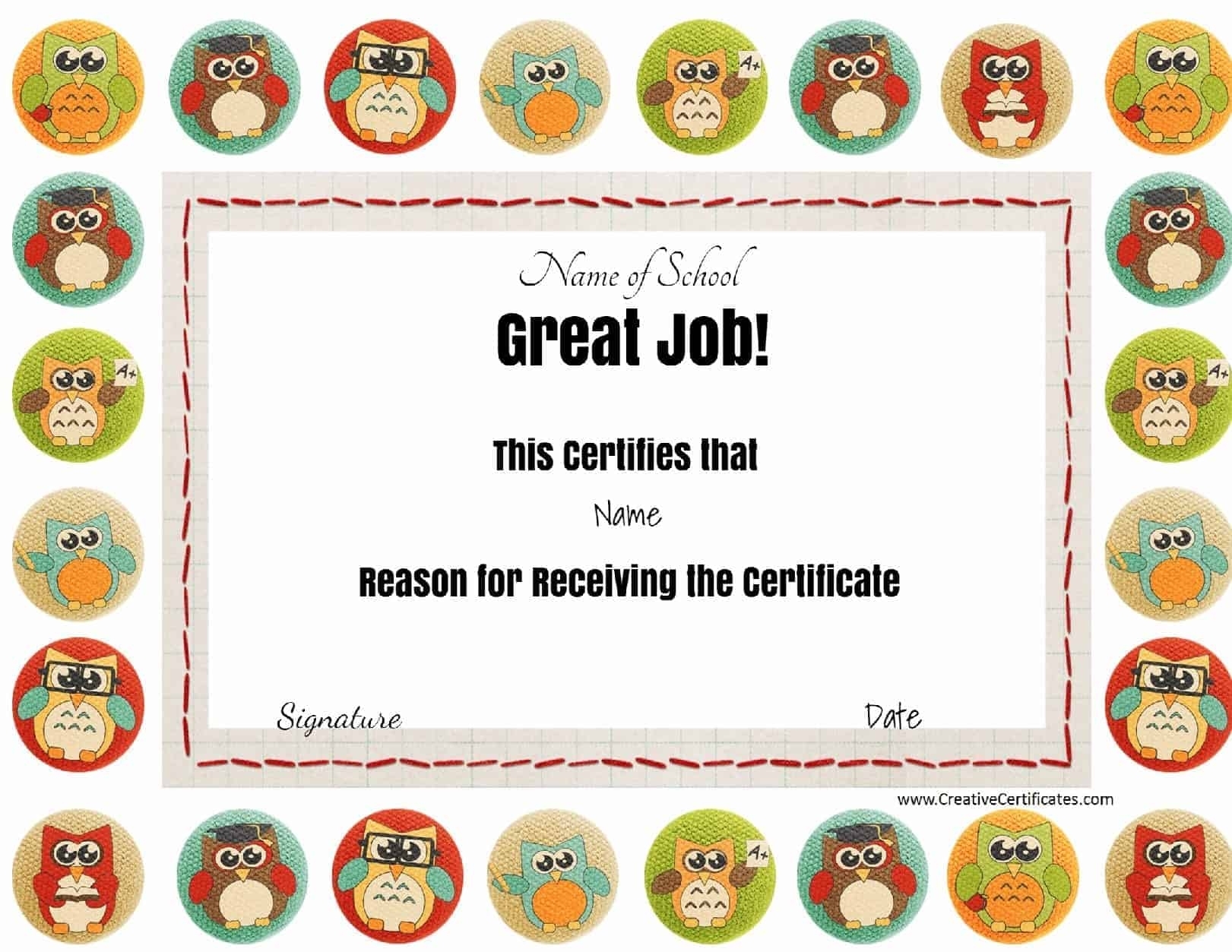 Free School Certificates & Awards With Regard To Certificate Templates For School
