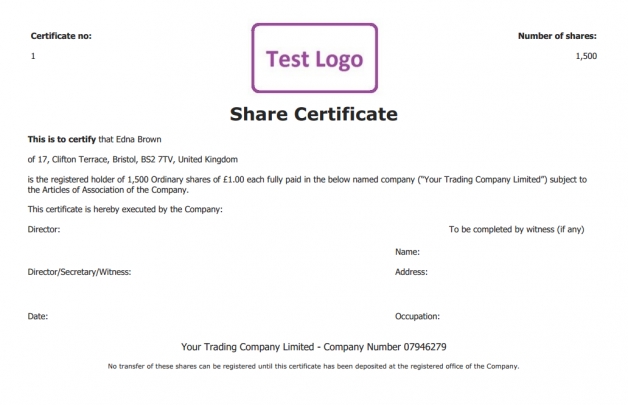 Free Share Certificate Template: Create Perfect Share Certificates Throughout Share Certificate Template Companies House