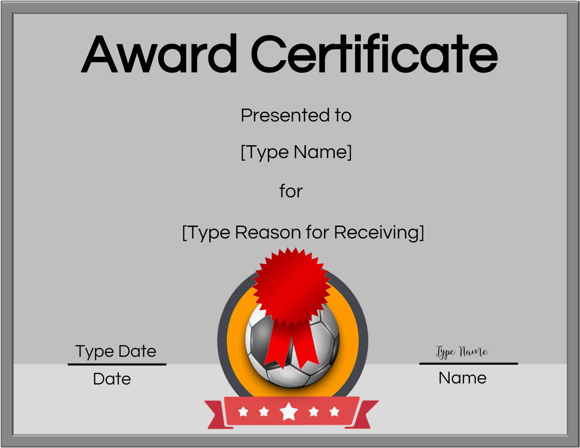 Free Soccer Certificate Maker | Edit Online And Print At Home With Regard To Soccer Award Certificate Template