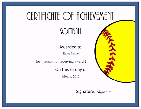 Free Softball Certificate Templates – Customize Online Pertaining To Softball Certificate Templates Free
