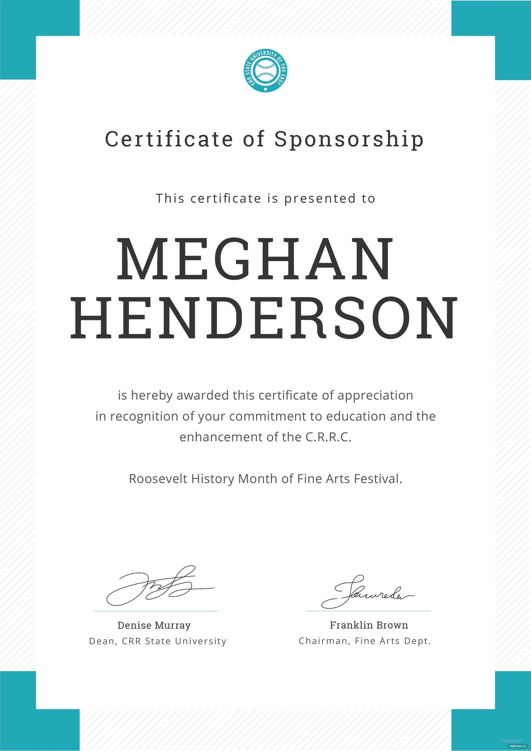 Free Sponsorship Appreciation Certificate Template In Adobe Photoshop With Regard To Sponsor Card Template