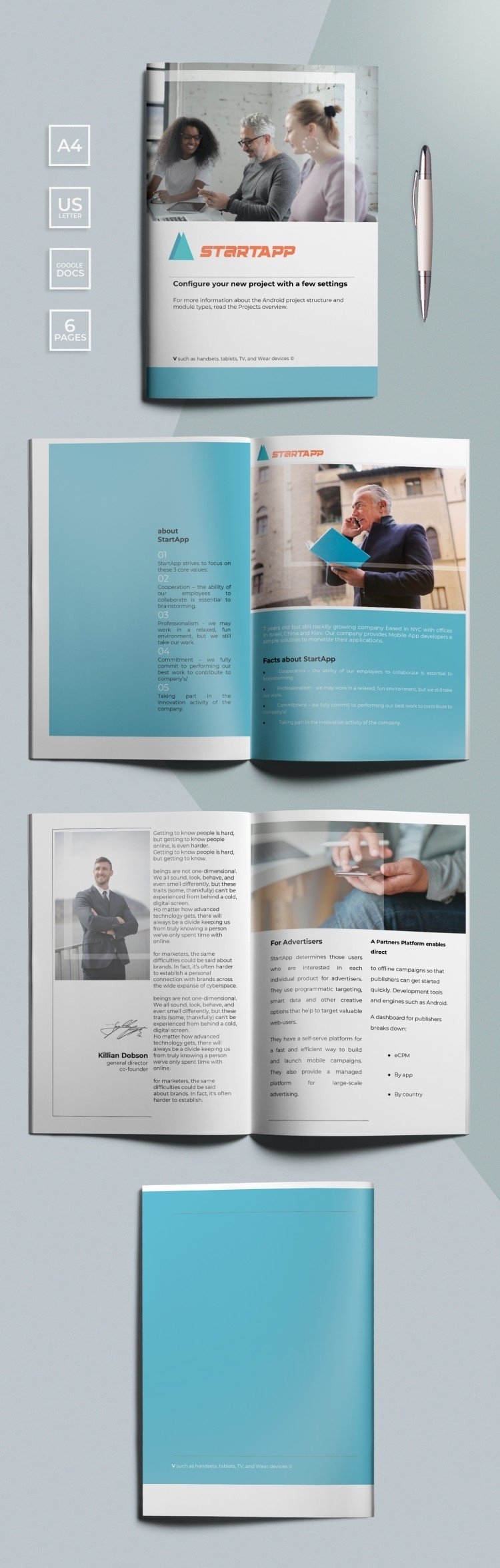 Free Startup Company Brochure Template In Google Docs With Regard To Brochure Templates Google Docs