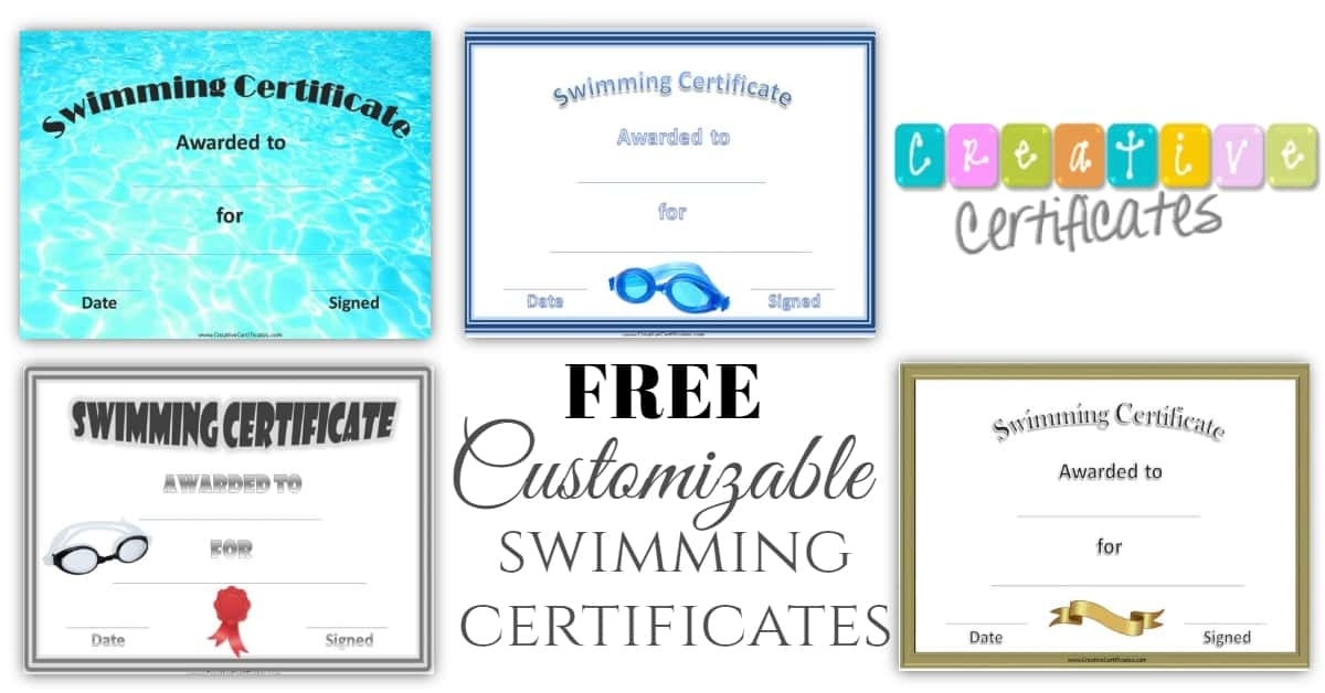 Free Swimming Certificate Templates | Customize Online With Regard To Swimming Certificate Templates Free