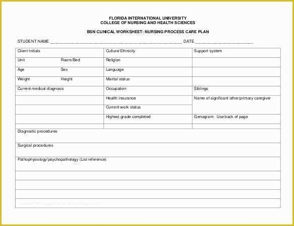Free Templates For Care Maps Of Nursing Care Plan Templates 20 Free In Nursing Care Plan Template Word