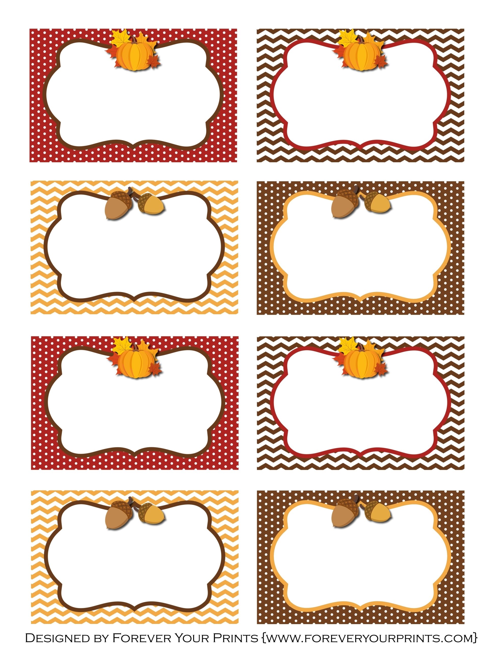 Free Thanksgiving Printables From Forever Your Prints | Catch My Party With Celebrate It Templates Place Cards