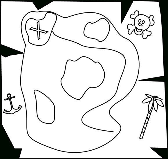 Free Treasure Map Outline, Download Free Treasure Map Outline Png For Blank Pirate Map Template