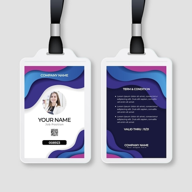 Free Vector | Abstract Id Cards Template With Photo Intended For Photographer Id Card Template