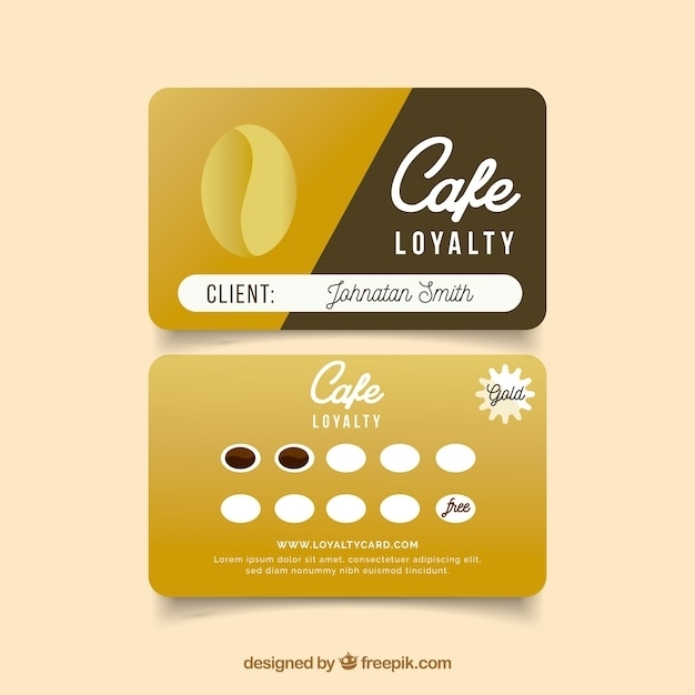 Free Vector | Cafe Loyalty Card Template With Modern Style Regarding Loyalty Card Design Template