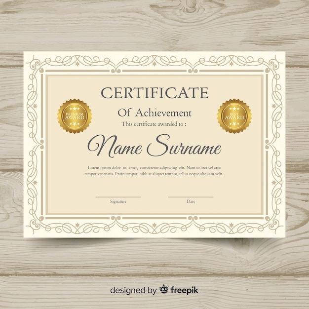 Free Vector | Elegant Vintage Certificate Template Pertaining To Elegant Certificate Templates Free