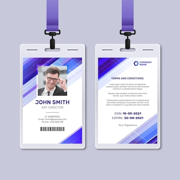 Free Vector | Id Card Template With Photo With Regard To Portrait Id Card Template