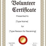 Free Volunteer Certificate Template | Many Designs Are Available throughout Volunteer Certificate Template