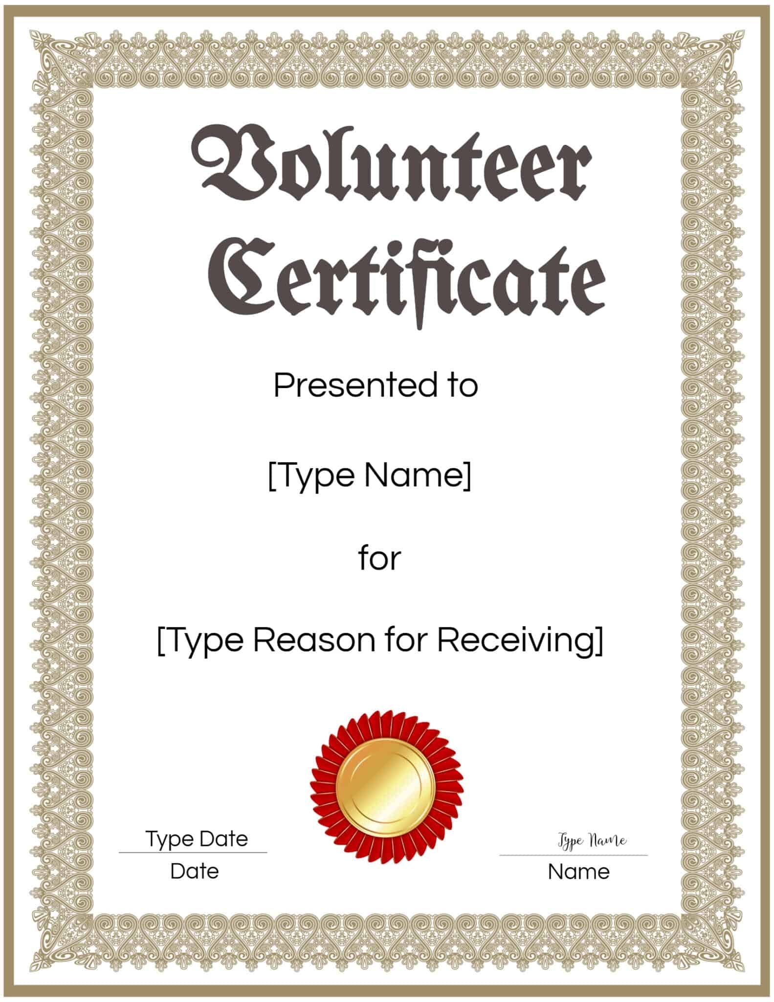 Free Volunteer Certificate Template | Many Designs Are Available Throughout Volunteer Certificate Template