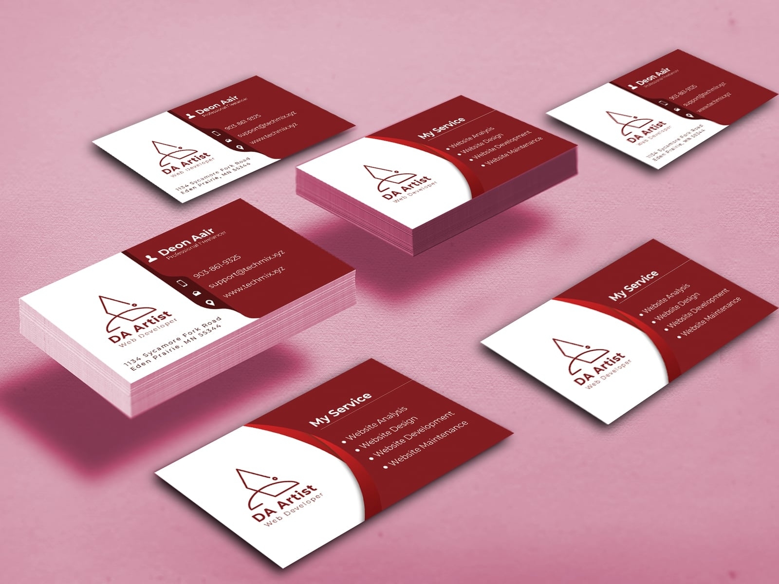 Freelancer Business Card Design | Techmix With Freelance Business Card Template