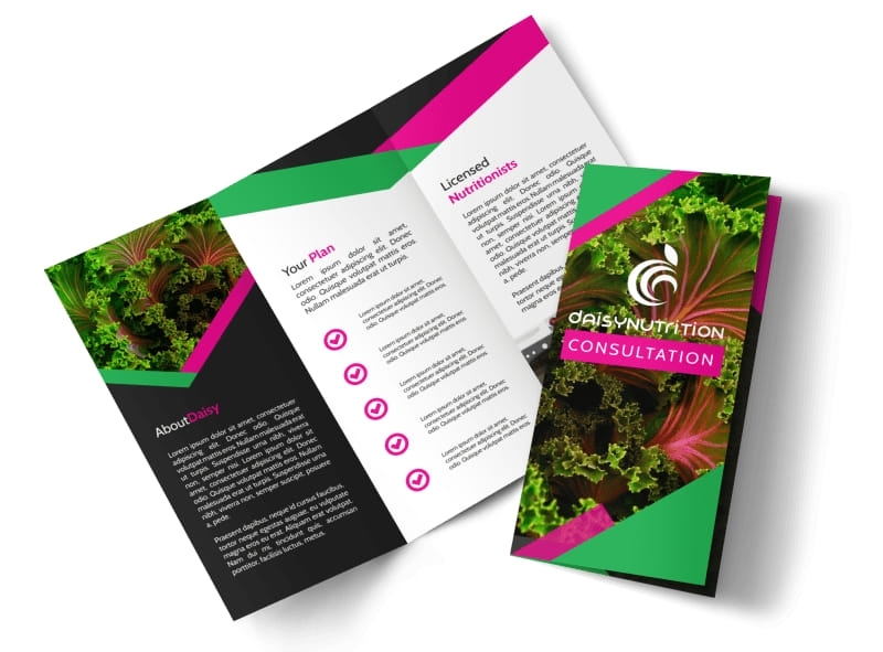 Fun Nutrition Consultation Tri Fold Brochure Template Throughout Nutrition Brochure Template