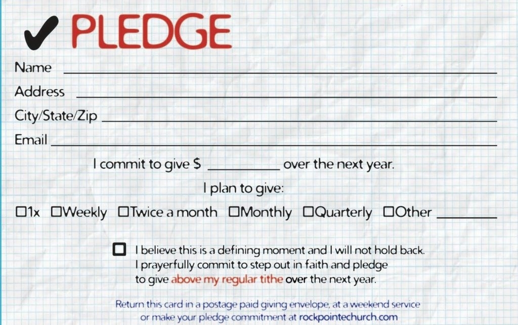 Fundraising Pledge Card Template - 10+ Professional Templates Ideas With Regard To Fundraising Pledge Card Template