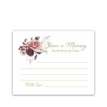Funeral Favorite Memory Card Printable Template Blush Floral Regarding In Memory Cards Templates