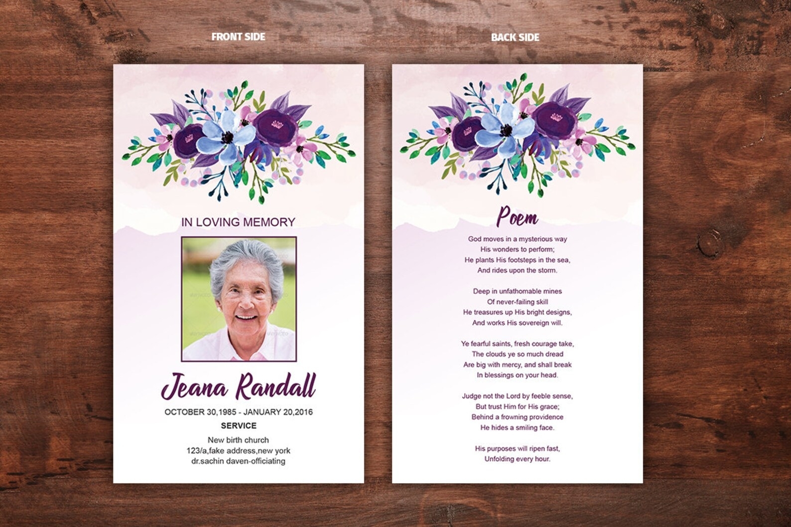 Funeral Prayer Card Template Editable Ms Word & Photoshop | Etsy Throughout Prayer Card Template For Word