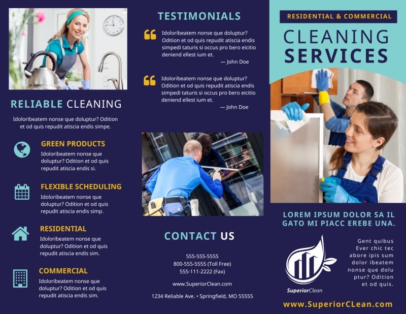 General Cleaning Services Brochure Template | Mycreativeshop With Commercial Cleaning Brochure Templates