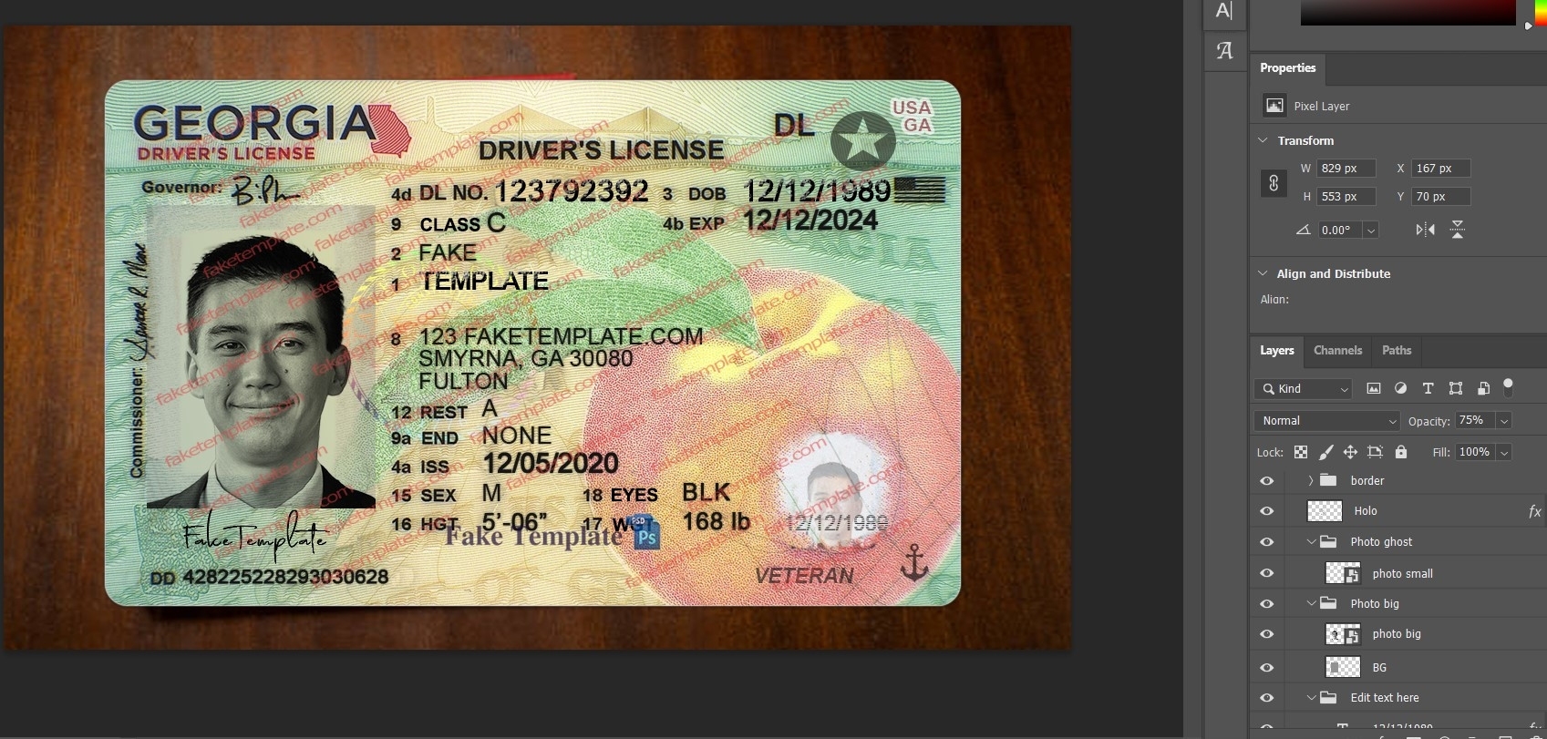Georgia Drivers License Template V1 - Ga Drivers License Template inside Georgia Id Card Template