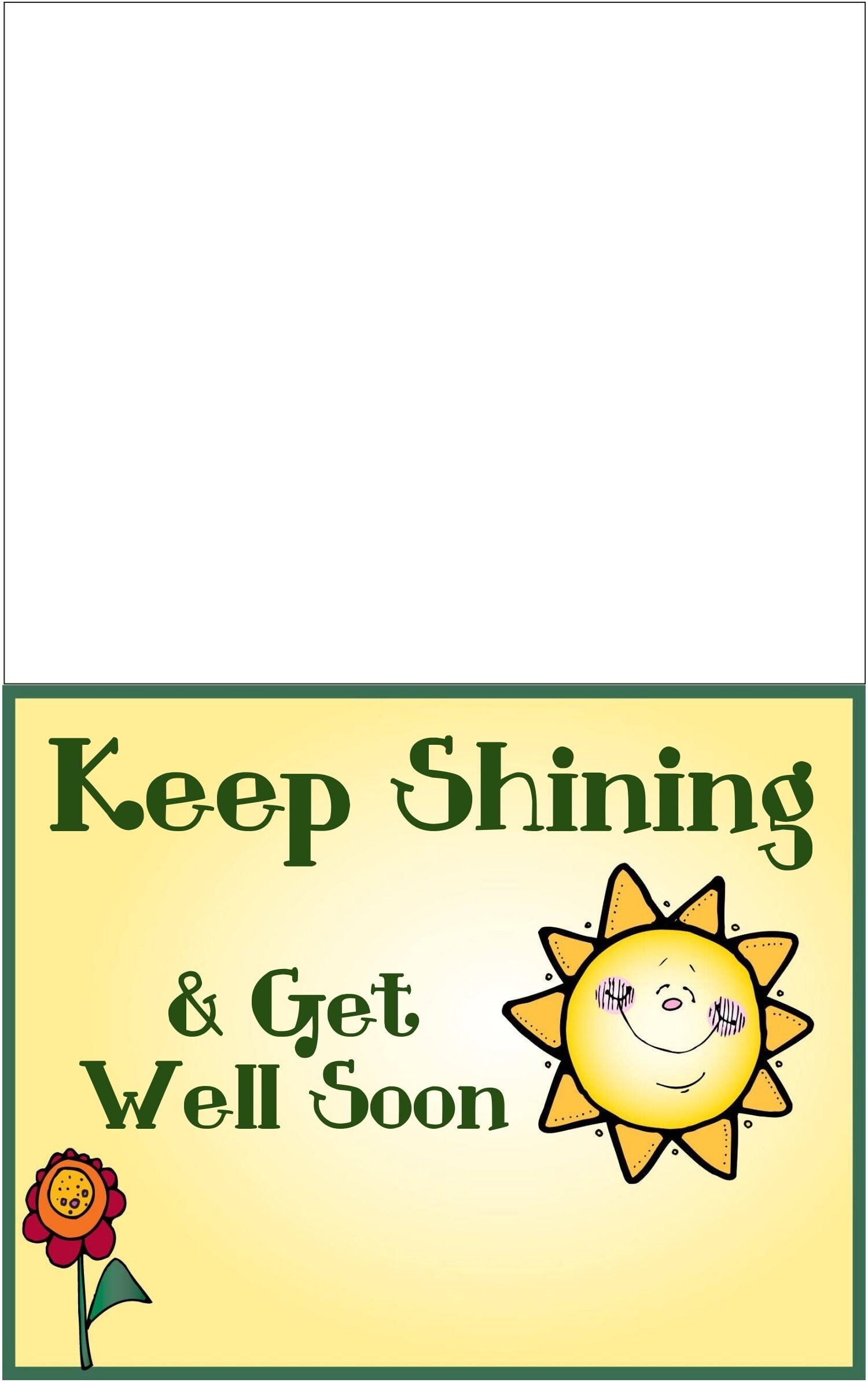 Get Well Card Templates Shining Sun Note Card Virtual Card For | Etsy Intended For Get Well Card Template