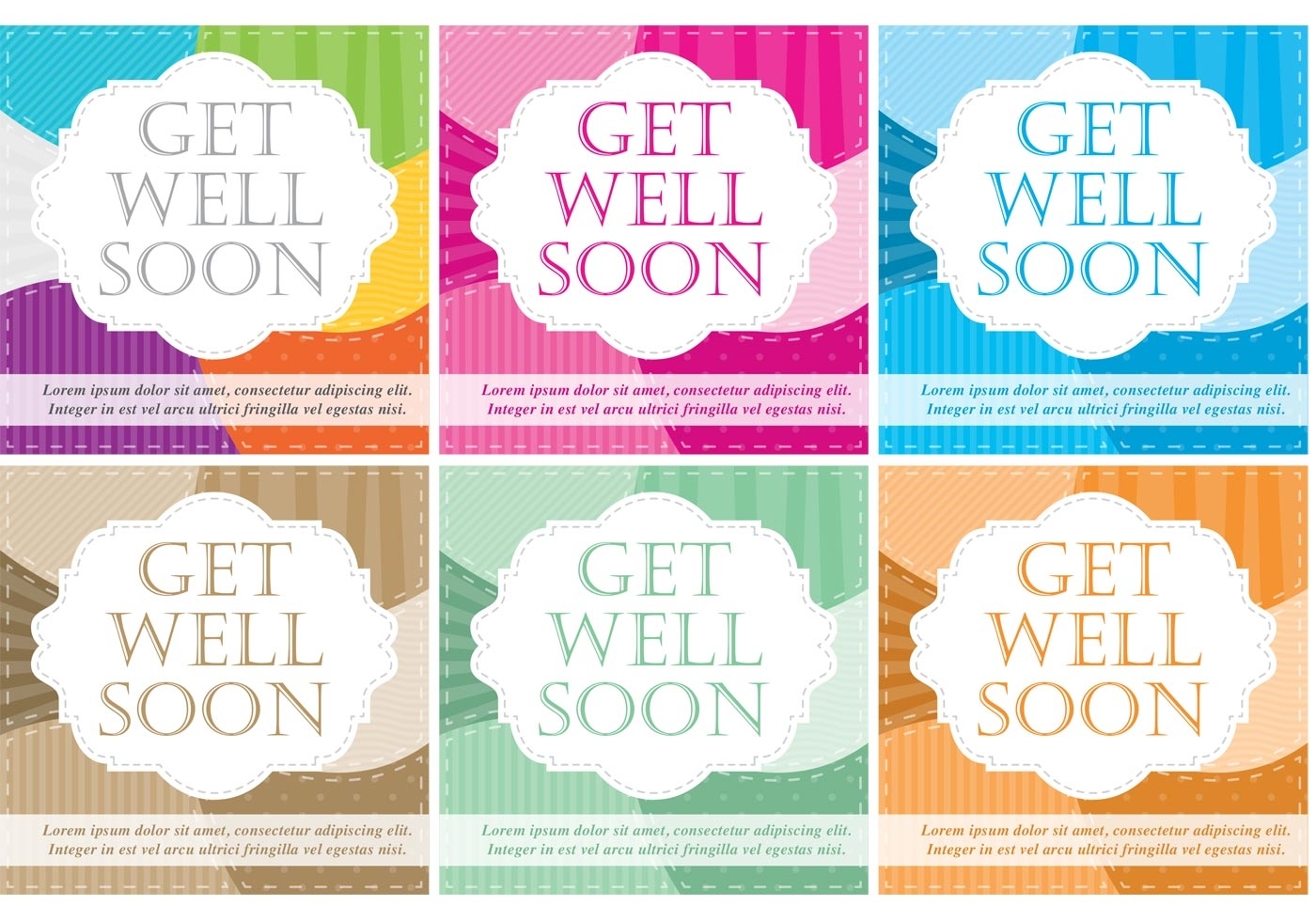 Get Well Soon Scrapbook Vector Cards 89197 Vector Art At Vecteezy Intended For Get Well Card Template