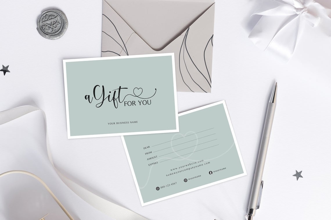 Gift Certificate Template, Editable Gift Certificate Template, Canva In Present Card Template