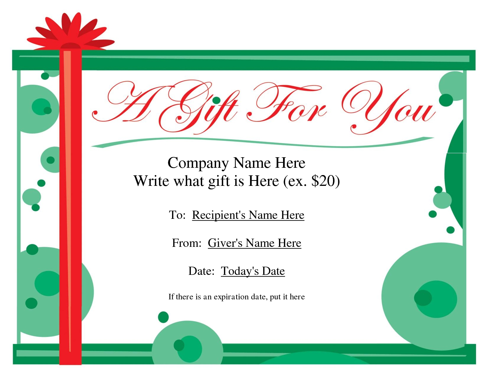 Gift Certificate Template – Fotolip With Regard To Donation Cards Template