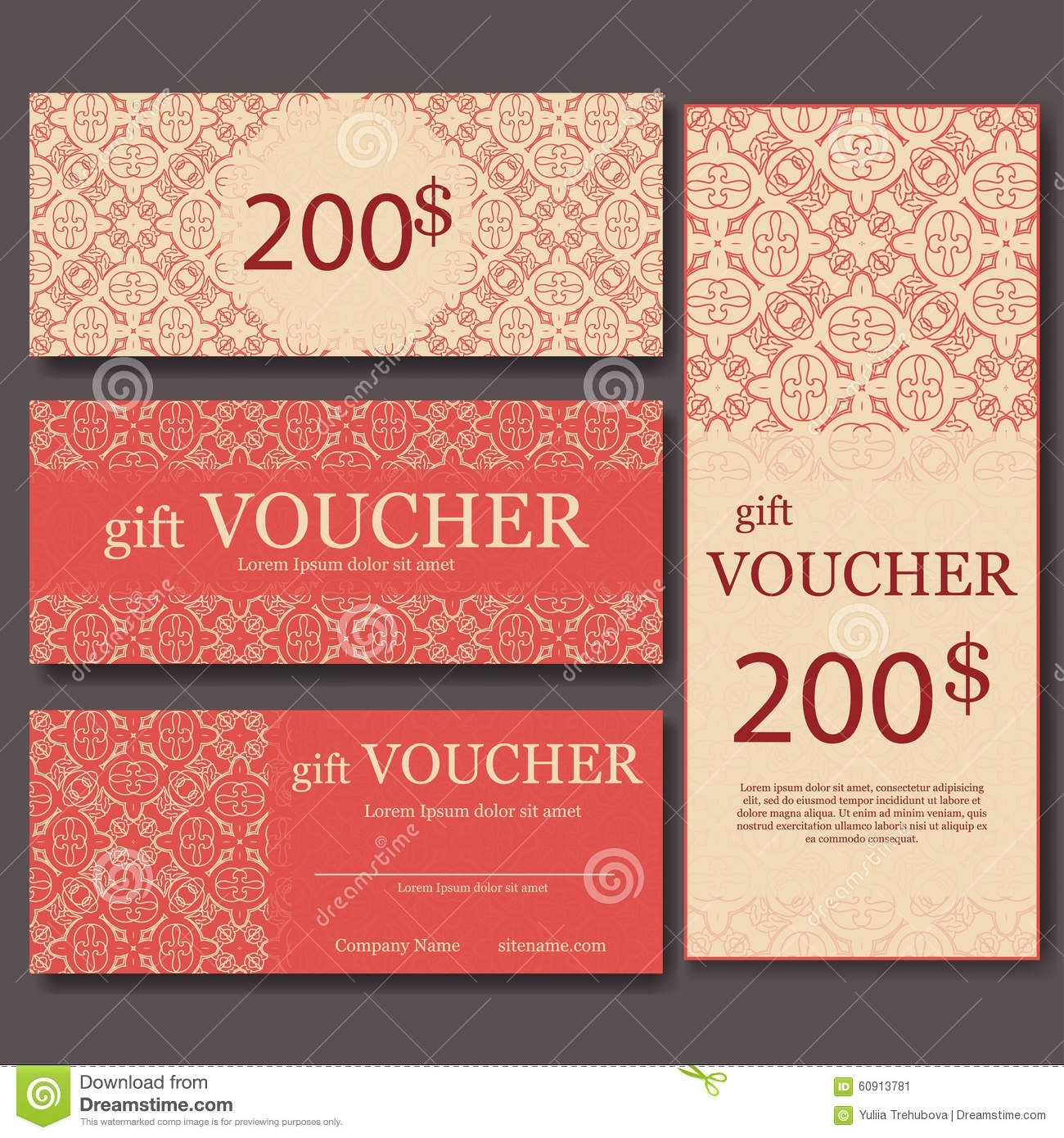 Gift Voucher Template With Mandala. Design Certificate For Sport Center In Magazine Subscription Gift Certificate Template