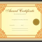 Gold Award Certificate Template – Get Certificate Templates With Sample Award Certificates Templates